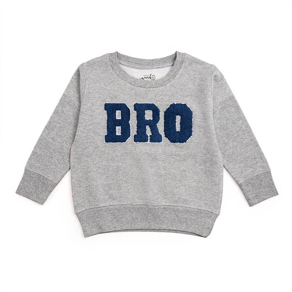 NEW SWEET WINK kids bro patch sweatshirt in gray